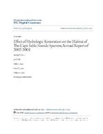Effect of Hydrologic Restoration on the Habitat of The Cape Sable Seaside Sparrow, Annual Report of 2002-2003